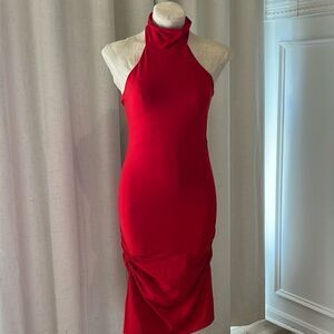 Susana Monaco Ruched Bodycon Halter Dress Size Small